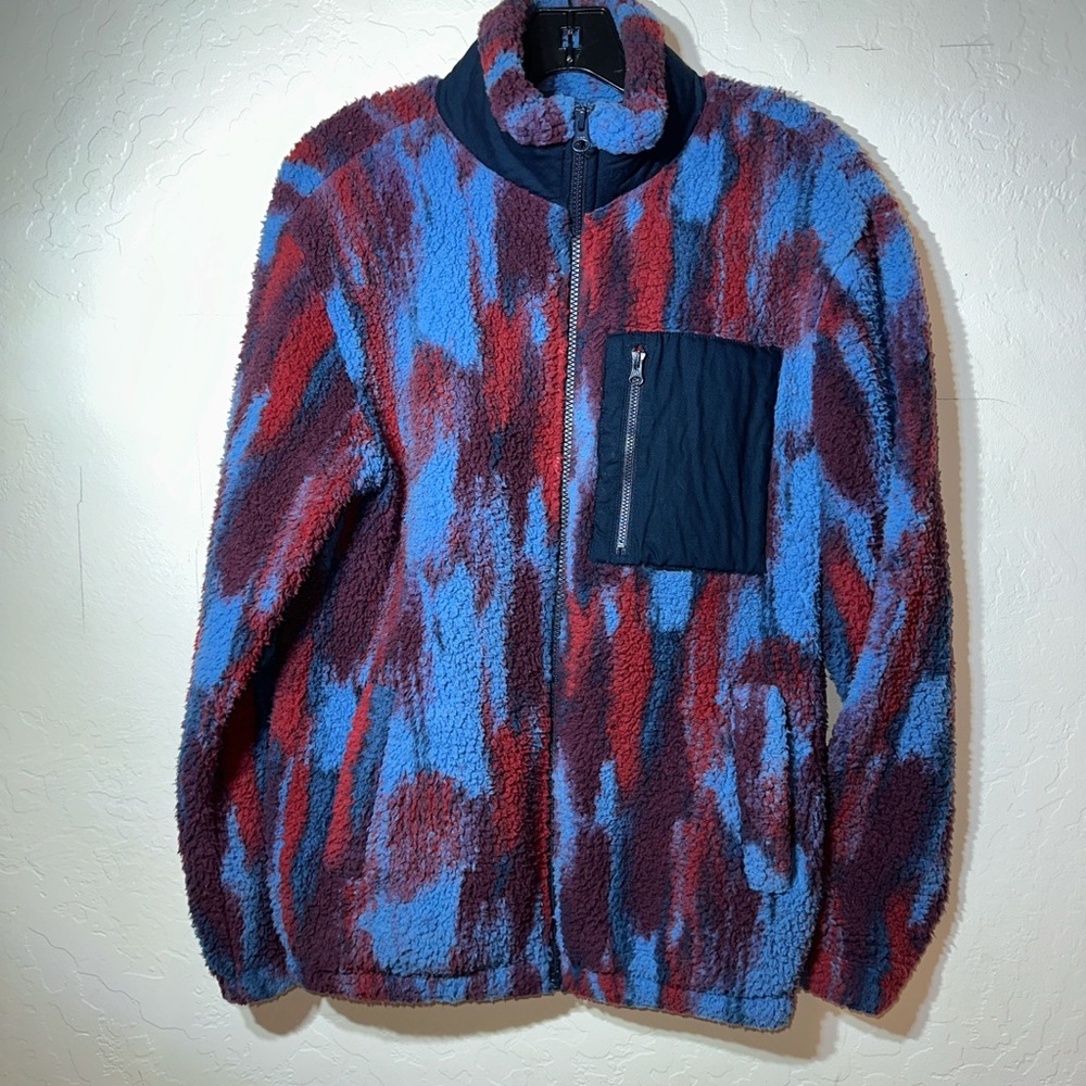 Camo Print Zip-up Fleece Jacket